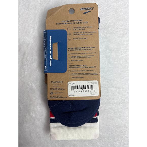 Brooks Texas 23 High Cushion Medium Ghost Crew Socks Men’s 6-8.5 Women’s 7-9.5 - Picture 6 of 7